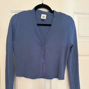 Cabi Slim Rib Cardigan - Periwinkle - Size Small - #6173